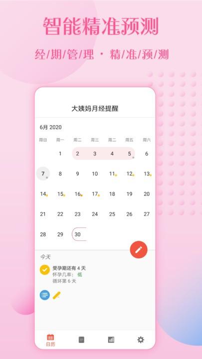 大姨妈月经提醒app最新版下载,大姨妈月经提醒,经期app,女性app